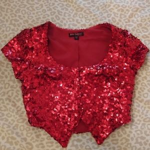 ❤️Betsey Johnson crop sequin top, small